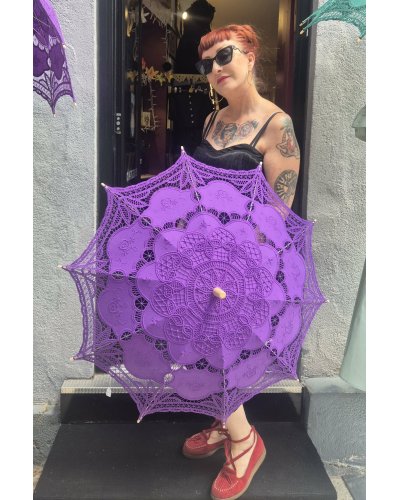 Ombrelle VIOLETTE en tissu de jute