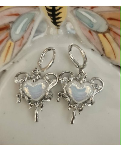 Boucles d'oreilles Coeur argent
