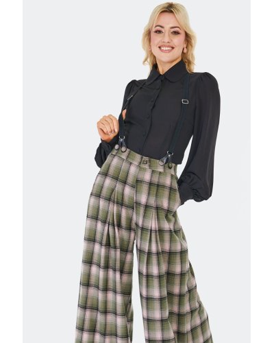Pantalon à bretelles "Plaid" VOODOO VIXEN