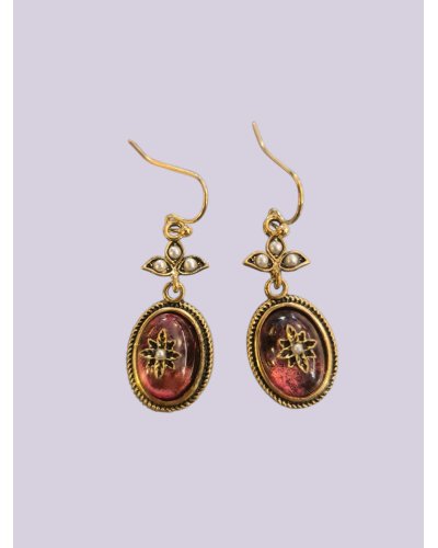 Boucles d'oreilles rétro rouge