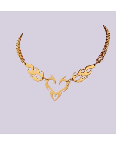 Collier Collier Punk flamme doré