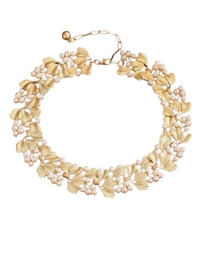 Collier classique or et perles