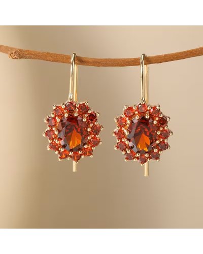 Boucles d'oreilles Strass rouge