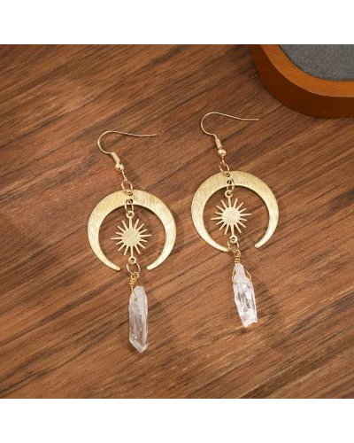 Boucles d'oreilles soleil avec zircone