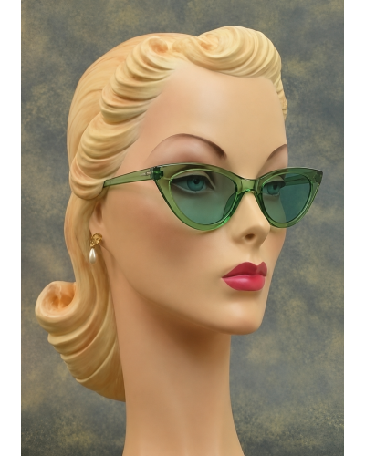 Lunette de soleil cat eyes verte et clous