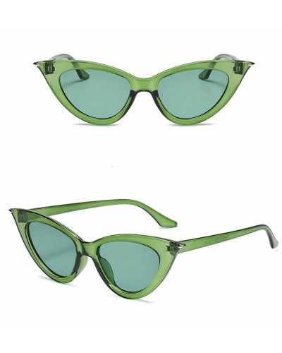 Lunette de soleil cat eyes verte et clous