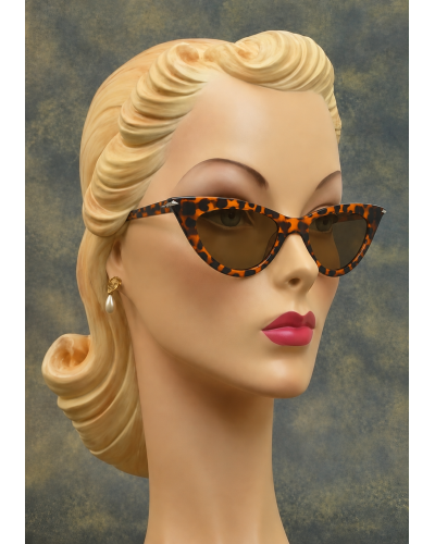 Lunettes de soleil cat eyes léopard métal