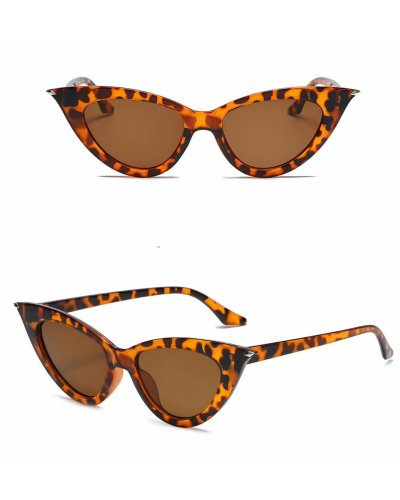Lunettes de soleil cat eyes léopard métal