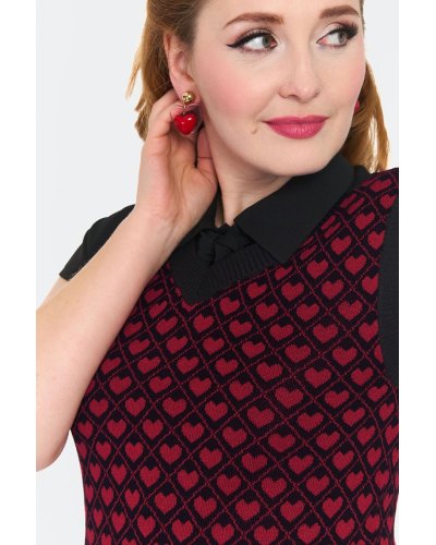 Gilet Spencer 60's à Motif Cœurs Voodoo Vixen