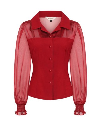 Blouse "Bonnie" bordeaux BANNED RETRO