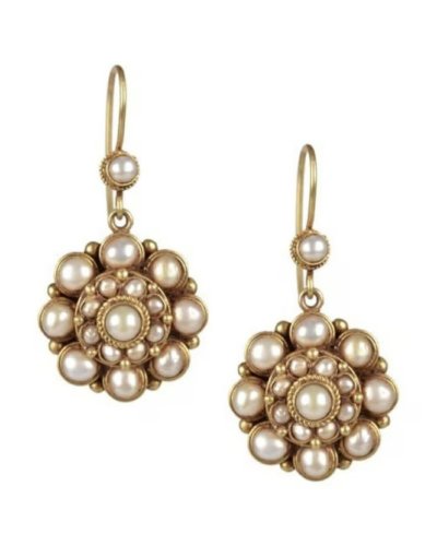 Boucles d'oreilles rétro fleur perles