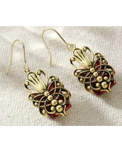 Boucles d'oreilles rétro rouge