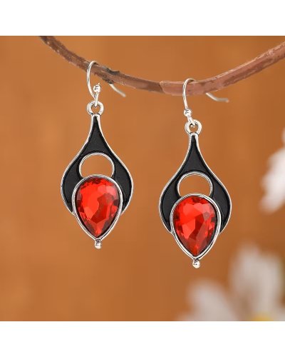 Boucles d'oreilles goutte rouge