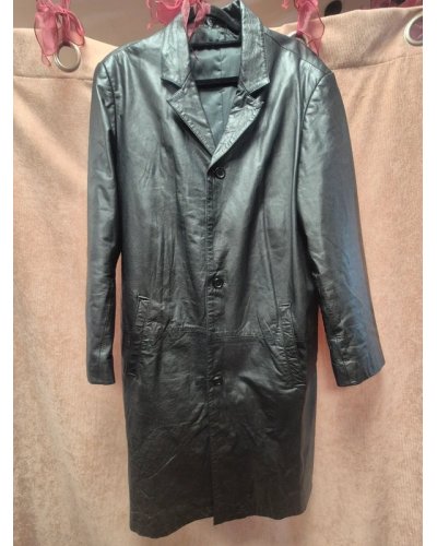 " FRIPERIE SECONDE MAIN" Manteau long en cuir L