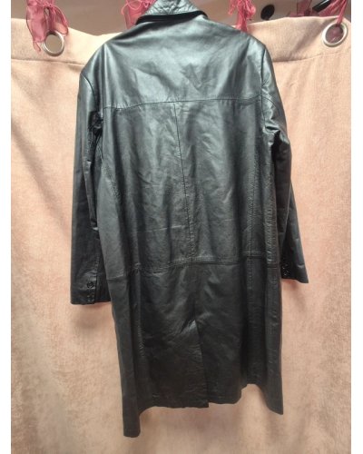 " FRIPERIE SECONDE MAIN" Manteau long en cuir L