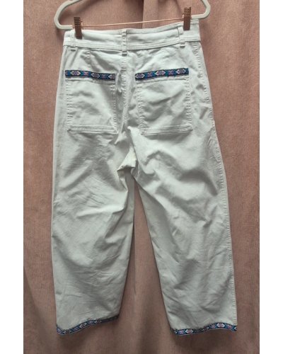 " FRIPERIE SECONDE MAIN " Jean blanc style mexicain M