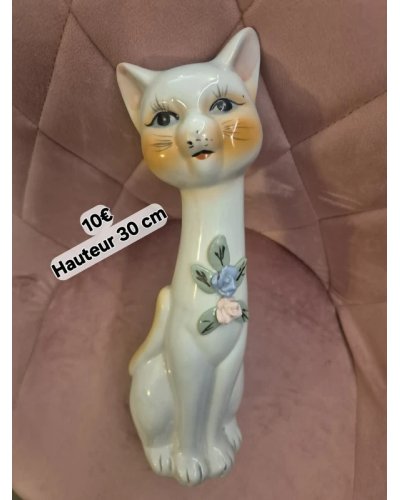 " DECO VINTAGE" Chat porcelaine vintage