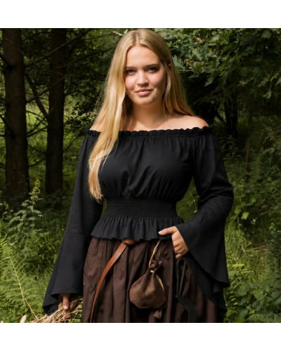 Blouse médiévale noire "Appoline"