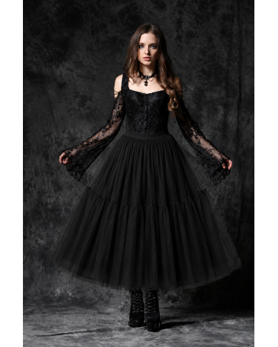 Jupon long gothique en tulle  "EDEN''