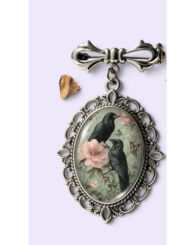 BROCHE  Gothique Corbeaux