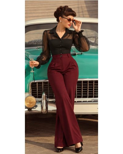 Blouse "Bonnie" Noire BANNED RETRO