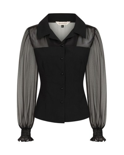 Blouse "Bonnie" Noire BANNED RETRO