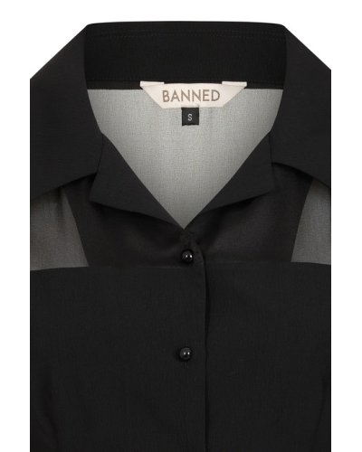 Blouse "Bonnie" Noire BANNED RETRO
