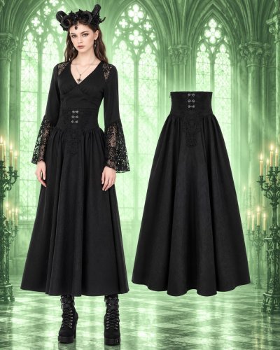 Jupe longue gothique "embroidery" DARKINLOVE