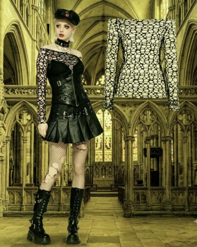 T-shirt noir sexy et polyvalent en maille  DARKINLOVE