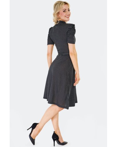 Robe évasée à pois et col noué VOODOO VIXEN