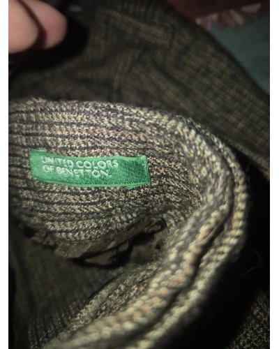 " FRIPERIE VINTAGE" Pantalon de costume chiné kaki United Colors of Benetton·