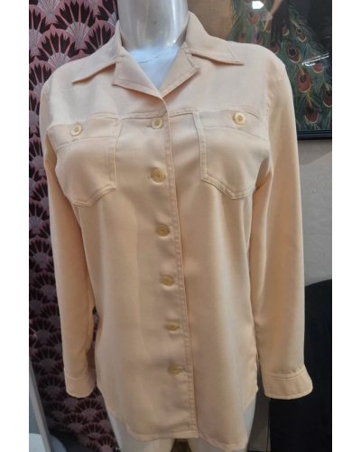 " FRIPERIE SECONDE MAIN "  Chemise safari jaune 1.2.3