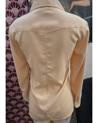 " FRIPERIE SECONDE MAIN "  Chemise safari jaune 1.2.3