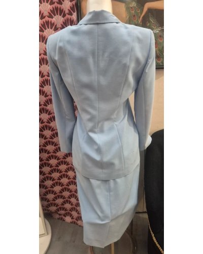 " FRIPERIE SECONDE MAIN" Tailleur jupe bleu ciel