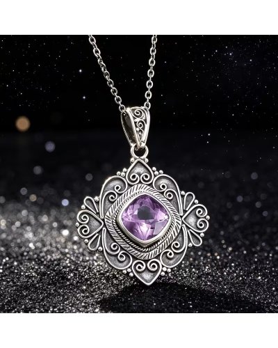 Collier  pendentif améthyste