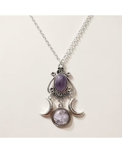 Collier Lune violet