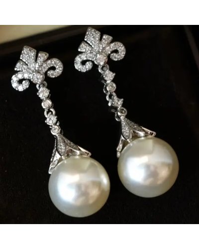 Boucles d'oreilles perle et strass