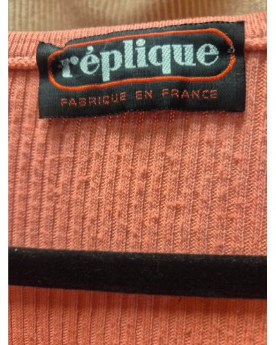 " FRIPERIE "Haut manches longues côtelé Made in France