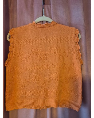 «FRIPERIE VINTAGE» Cardigan sans manche orange