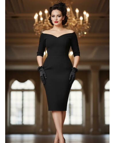 Robe crayon noire Amalia BANNED