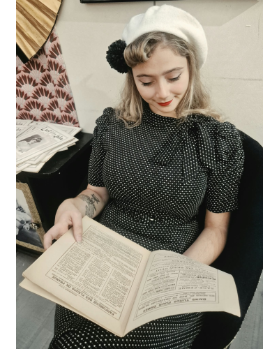 Robe évasée à pois et col noué VOODOO VIXEN