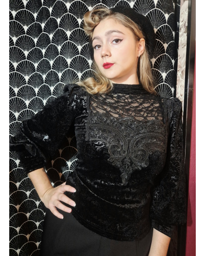 Haut en velours jacquard gothique noble DARK IN LOVE